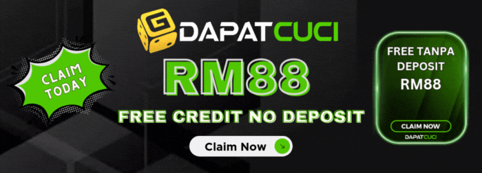 Promotion Banner - Dapat Cuci - Free Credit No Deposit RM88 - freecredits365
